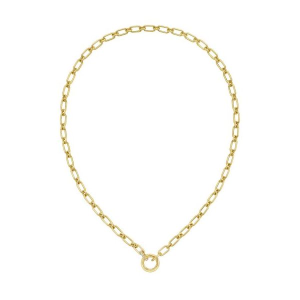 14KY Diamond Charm Link Necklace Pickens, Inc. Jewelers Atlanta, GA