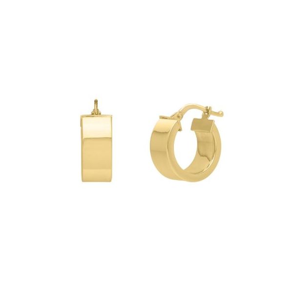 14K Small Wedding Band Hoop Earrings Pickens, Inc. Jewelers Atlanta, GA