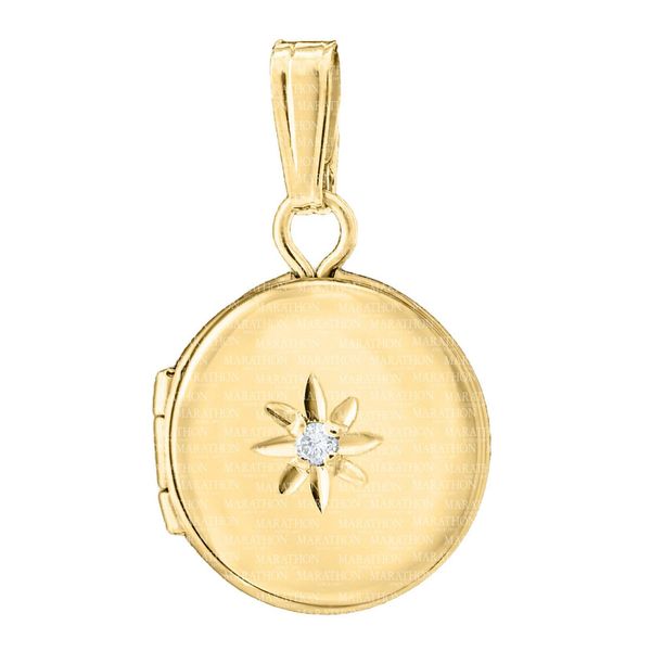 Children's 14KY Round Diamond Locket Necklace Pickens, Inc. Jewelers Atlanta, GA