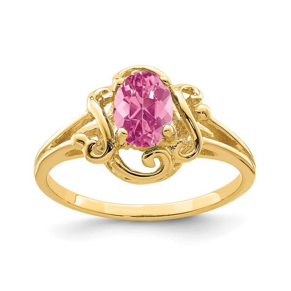 14KY 7x5mm Oval Pink Tourmaline Ring Pineforest Jewelry, Inc. Houston, TX