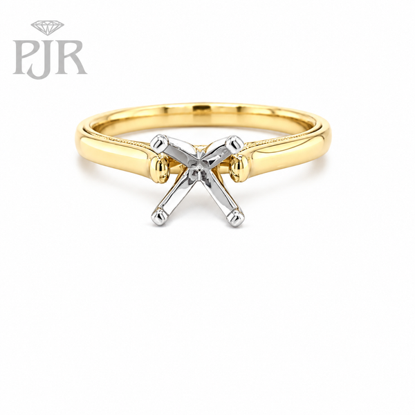 14K Yellow Gold Cathedral Engagement Ring Setting P.J. Rossi Jewelers Lauderdale-By-The-Sea, FL