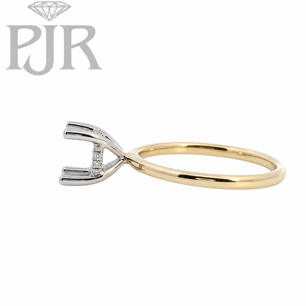 Two-Tone Hidden Halo Engagement Ring Image 2 P.J. Rossi Jewelers Lauderdale-By-The-Sea, FL