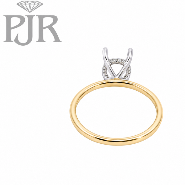 Two-Tone Hidden Halo Engagement Ring Image 3 P.J. Rossi Jewelers Lauderdale-By-The-Sea, FL
