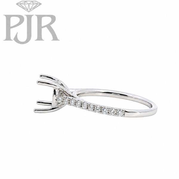 14K White Gold Hidden Halo Engagement Ring Mounting Image 2 P.J. Rossi Jewelers Lauderdale-By-The-Sea, FL
