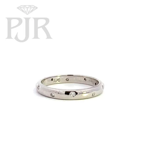 14K White Gold Flush-Set Diamond Eternity Wedding Band P.J. Rossi Jewelers Lauderdale-By-The-Sea, FL