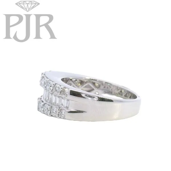 14K White Gold Diamond Band Image 2 P.J. Rossi Jewelers Lauderdale-By-The-Sea, FL