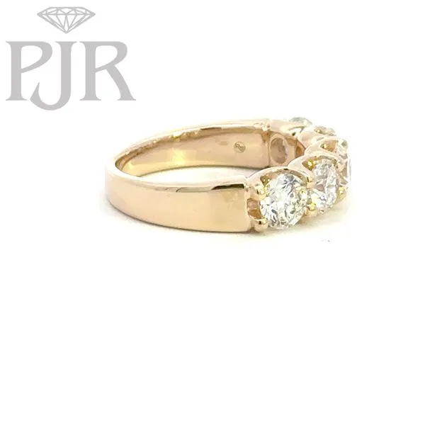 14K Yellow Gold Diamond Band Image 2 P.J. Rossi Jewelers Lauderdale-By-The-Sea, FL