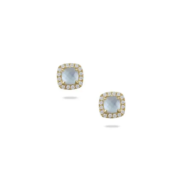 18K Yellow Gold Clear Quartz Stud Earrings P.J. Rossi Jewelers Lauderdale-By-The-Sea, FL
