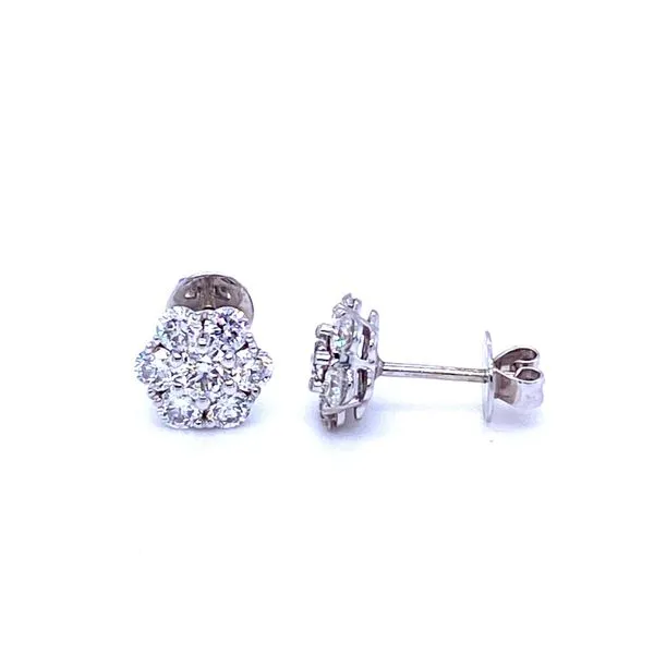 Diamond Stud Earrings Image 2 P.J. Rossi Jewelers Lauderdale-By-The-Sea, FL