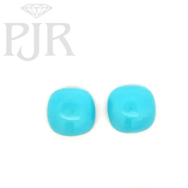 Blue Turquoise pair 7 mm cushion 2.85 cttw. P.J. Rossi Jewelers Lauderdale-By-The-Sea, FL