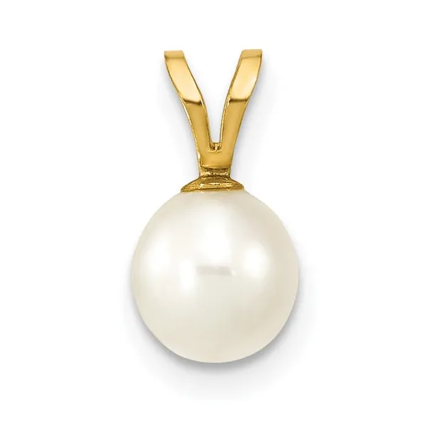 14K Yellow Gold White Freshwater Cultured Pearl Pendant P.J. Rossi Jewelers Lauderdale-By-The-Sea, FL