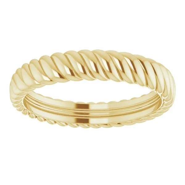 14K Yellow Gold 3.5mm Polished Rope Band Ring