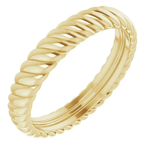 14K Yellow Gold 3.5mm Polished Rope Band Ring