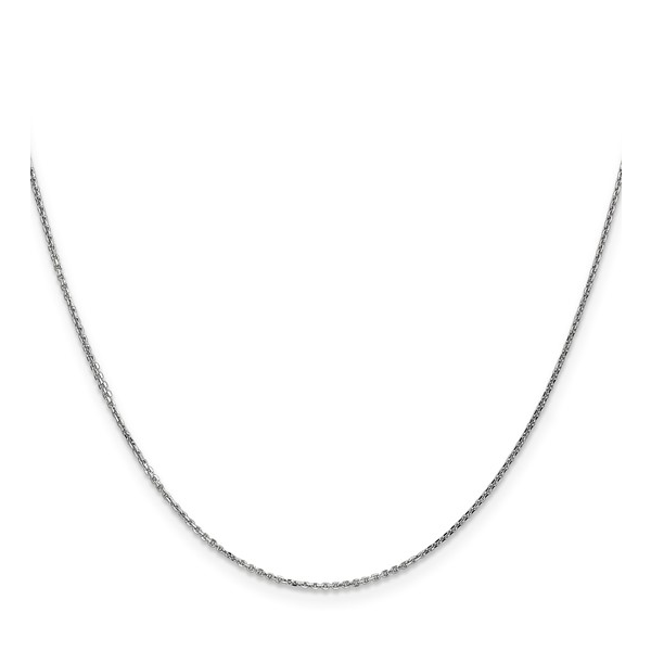 14K White Gold Thin Diamond-Cut Chain Image 2 P.J. Rossi Jewelers Lauderdale-By-The-Sea, FL
