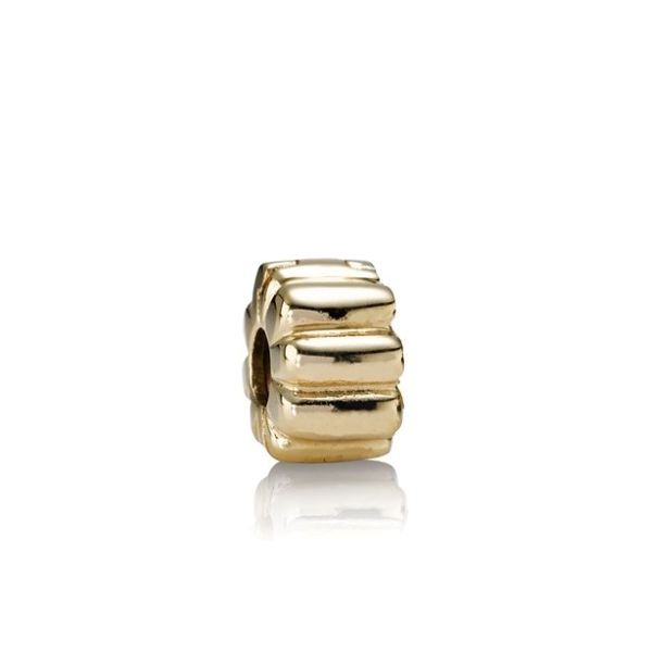 14K Gold Pandora Ribbed Clip P.J. Rossi Jewelers Lauderdale-By-The-Sea, FL