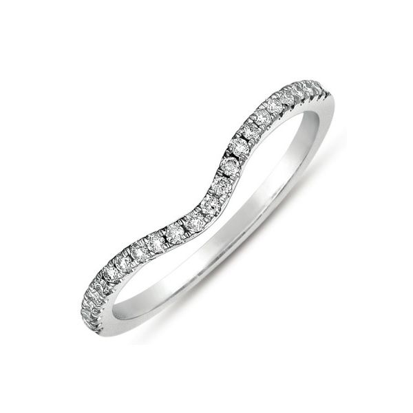 14K White Gold Diamond Contour Wedding Band P.J. Rossi Jewelers Lauderdale-By-The-Sea, FL