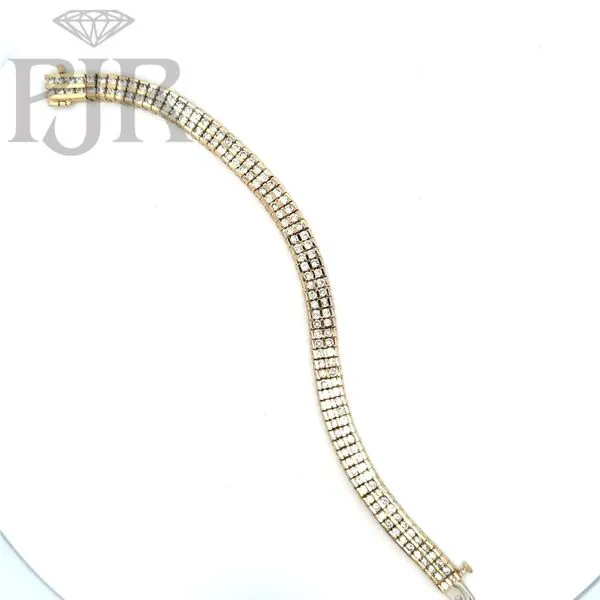 14K Yellow Gold Diamond Tennis Bracelet Image 3 P.J. Rossi Jewelers Lauderdale-By-The-Sea, FL