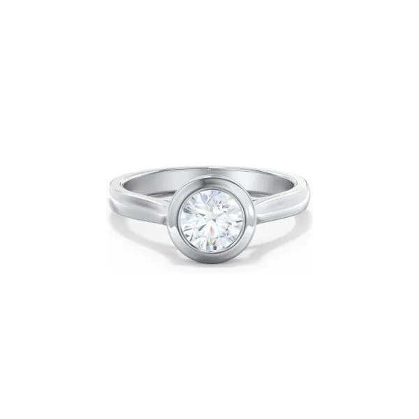 14K White Gold Bezel-Set Miracle Top Solitaire Ring Image 2 Puckett's Fine Jewelry Benton, KY