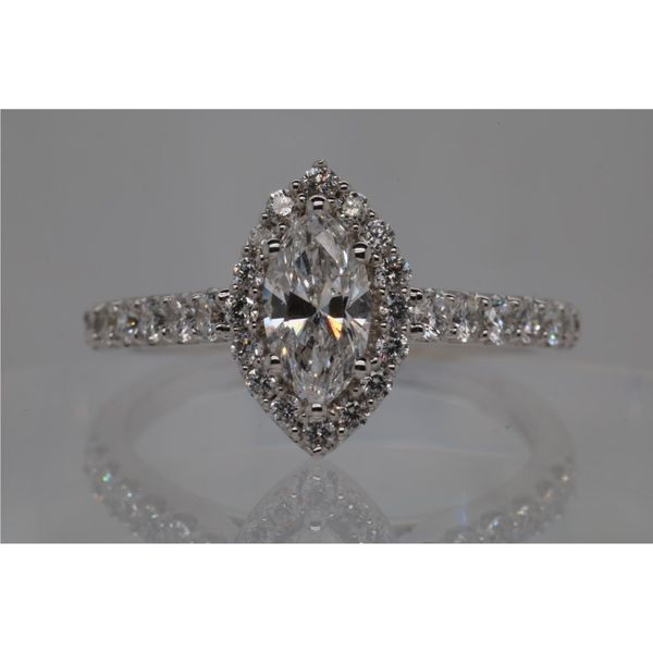 14K White Gold Marquise Halo Diamond Engagement Ring Puckett's Fine Jewelry Benton, KY