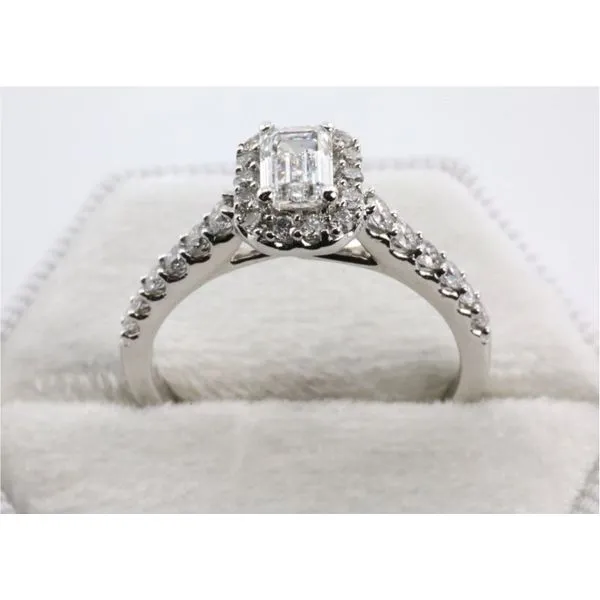 14K White Gold Emerald Cut Diamond Engagement Ring Image 3 Puckett's Fine Jewelry Benton, KY
