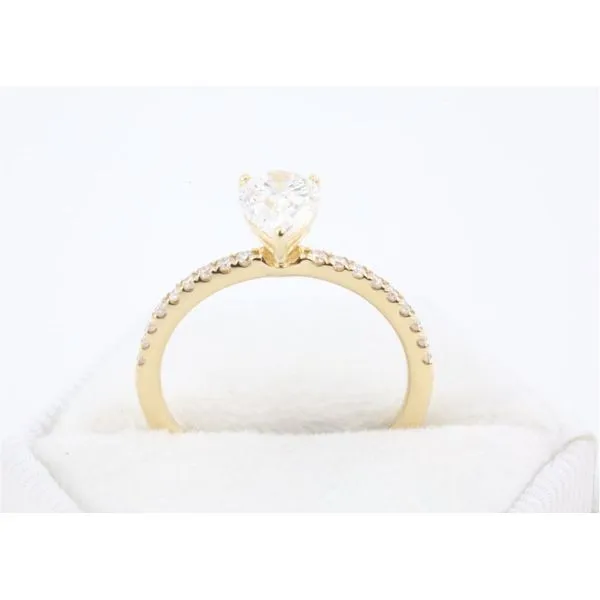 14K Yellow Gold Lab Grown Diamond Engagement Ring With Pear Center Image 3 Puckett's Fine Jewelry Benton, KY