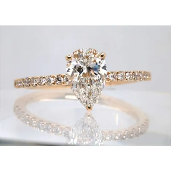 14K Yellow Gold Lab Grown Diamond Engagement Ring With Pear Center Puckett's Fine Jewelry Benton, KY