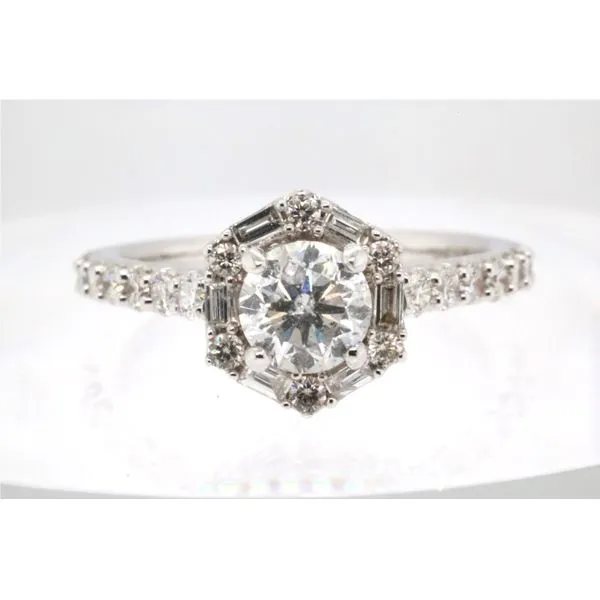 14K White Gold Diamond Halo Engagement Ring Puckett's Fine Jewelry Benton, KY