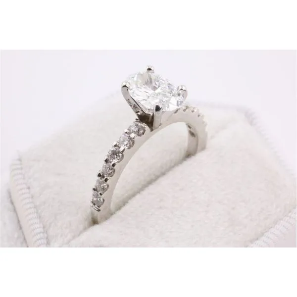 14K White Lab Grown Engagement Ring, Oval Cut Center Image 2 Puckett's Fine Jewelry Benton, KY