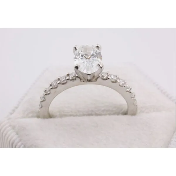 14K White Lab Grown Engagement Ring, Oval Cut Center Image 3 Puckett's Fine Jewelry Benton, KY