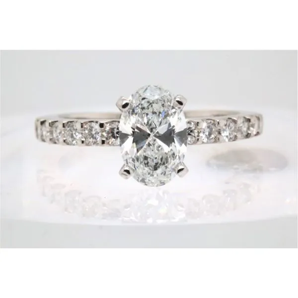 14K White Lab Grown Engagement Ring, Oval Cut Center Puckett's Fine Jewelry Benton, KY