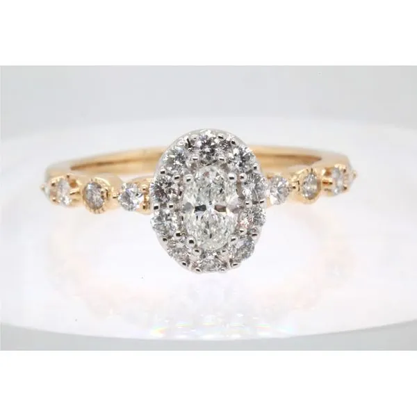 14K Two-Tone Oval Halo Diamond Engagement Ring Puckett's Fine Jewelry Benton, KY