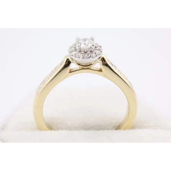 14K Yellow & White Gold Halo Engagement Ring Image 3 Puckett's Fine Jewelry Benton, KY