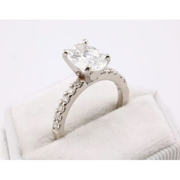 14K White Gold Oval Lab-Grown Diamond Engagement Ring – 2.00ct Center Image 2 Puckett's Fine Jewelry Benton, KY