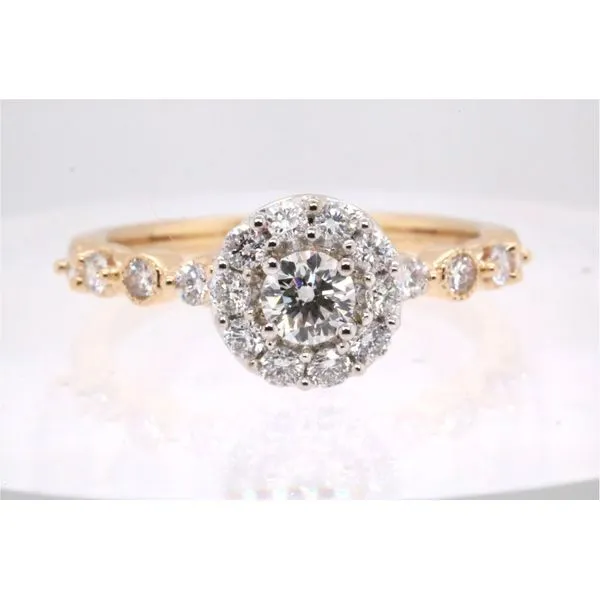 14K Yellow & White Gold Diamond Halo Engagement Ring – .75ctw Puckett's Fine Jewelry Benton, KY