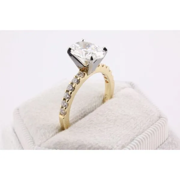 14K Yellow Gold & White Gold Oval Lab-Grown Diamond Engagement Ring Image 2 Puckett's Fine Jewelry Benton, KY