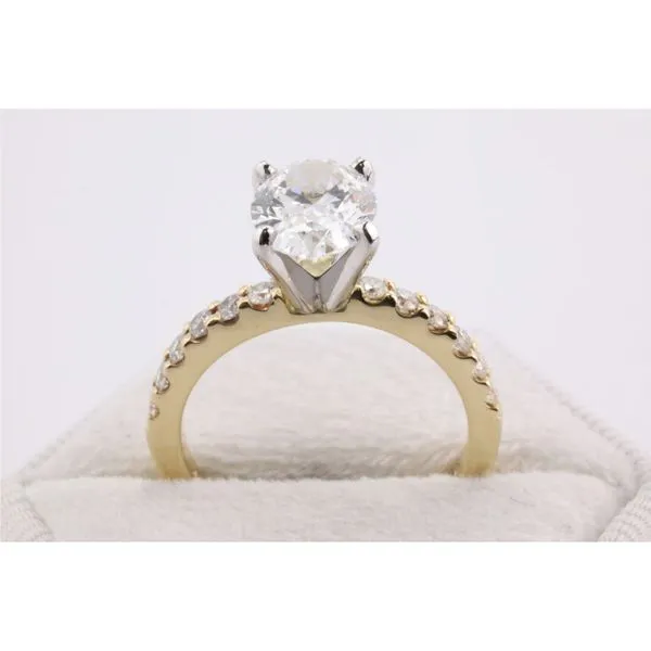 14K Yellow Gold & White Gold Oval Lab-Grown Diamond Engagement Ring Image 3 Puckett's Fine Jewelry Benton, KY
