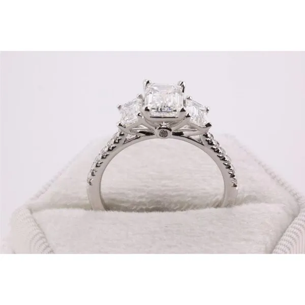 14K White Gold Lab-Grown Diamond Three-Stone Engagement Ring Image 3 Puckett's Fine Jewelry Benton, KY