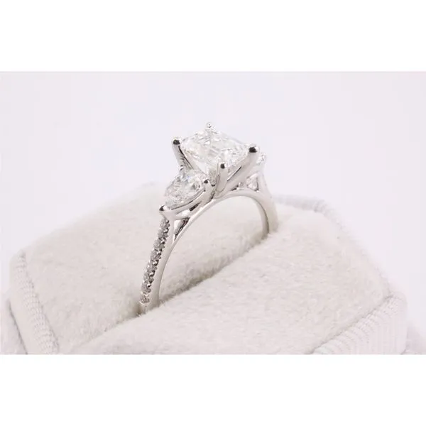 14K White Gold Lab-Grown Diamond Three-Stone Engagement Ring Image 2 Puckett's Fine Jewelry Benton, KY