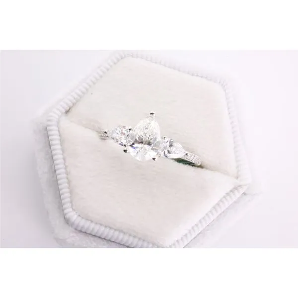 14K White Gold Lab-Grown Diamond Three-Stone Engagement Ring Puckett's Fine Jewelry Benton, KY