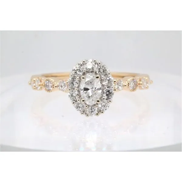 14K Two-Tone Oval Halo Diamond Engagement Ring Puckett's Fine Jewelry Benton, KY