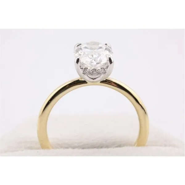 14K Yellow & White Gold Oval Lab-Grown Diamond Engagement Ring with Hidden Halo Image 3 Puckett's Fine Jewelry Benton, KY