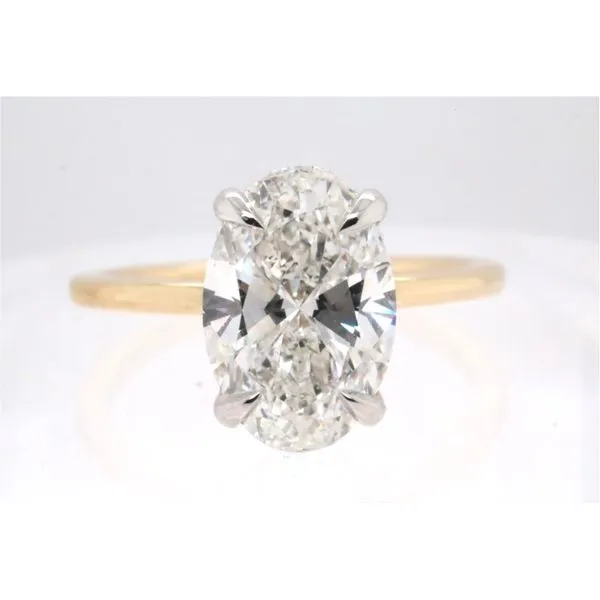 14K Yellow & White Gold Oval Lab-Grown Diamond Engagement Ring with Hidden Halo Puckett's Fine Jewelry Benton, KY