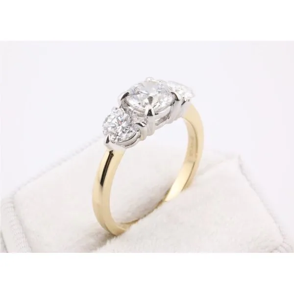 14K Yellow & White Gold Lab-Grown Diamond Three-Stone Ring Image 2 Puckett's Fine Jewelry Benton, KY