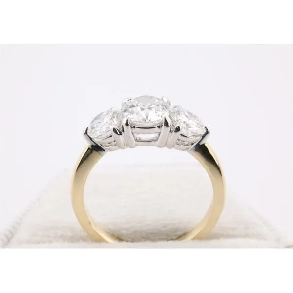 14K Yellow & White Gold Lab-Grown Diamond Three-Stone Ring Image 3 Puckett's Fine Jewelry Benton, KY
