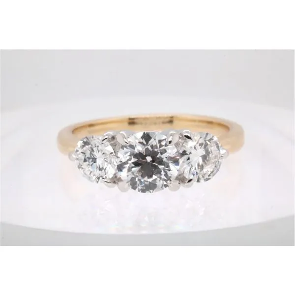 14K Yellow & White Gold Lab-Grown Diamond Three-Stone Ring Puckett's Fine Jewelry Benton, KY