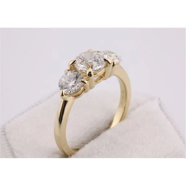 14K Yellow Gold Lab-Grown Diamond Three-Stone Ring Image 2 Puckett's Fine Jewelry Benton, KY