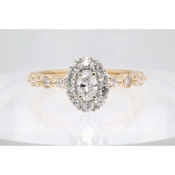 14K Two-Tone Oval Halo Diamond Engagement Ring Puckett's Fine Jewelry Benton, KY