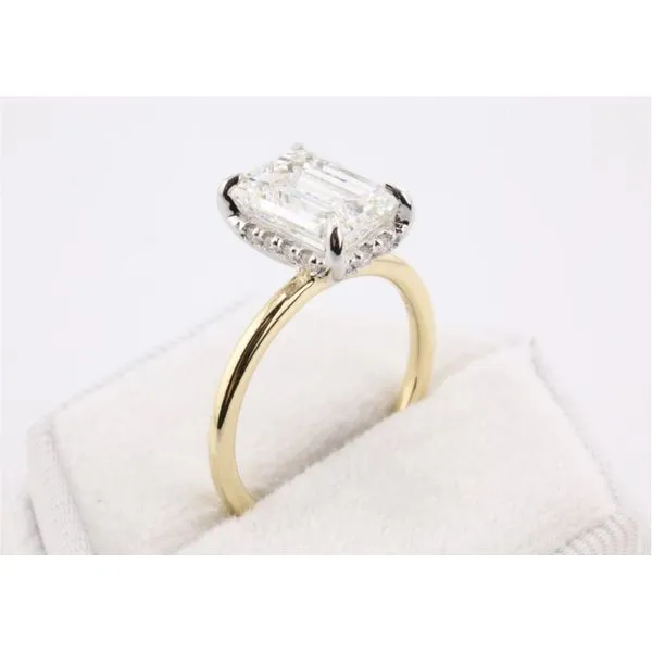 14K Yellow and White Gold Lab-Grown Emerald-Cut Diamond Ring Image 2 Puckett's Fine Jewelry Benton, KY