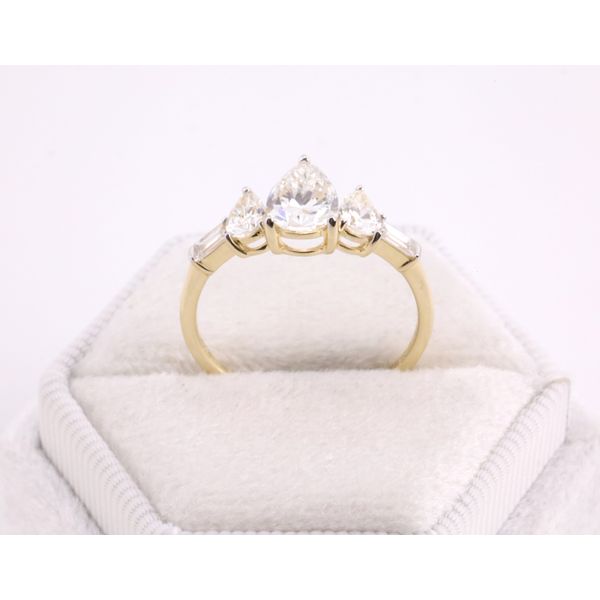 14K Yellow Gold Three-Stone Pear Lab-Grown Diamond Engagement Ring – 1.50ctw Image 3 Puckett's Fine Jewelry Benton, KY