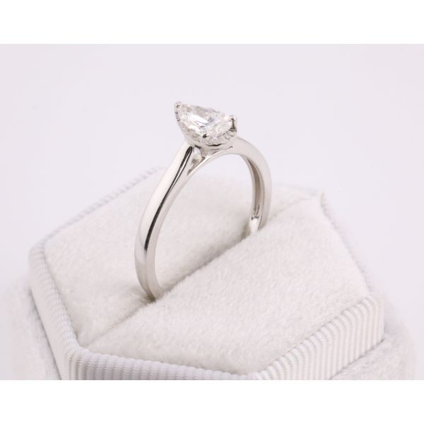 10K White Gold Pear Cut Lab-Grown Diamond Solitaire Engagement Ring Image 2 Puckett's Fine Jewelry Benton, KY
